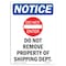 Signmission OSHA Notice, 7" Height, NOTICE Do Not Remove Sign With Symbol, 7" X 5", Portrait OS-NS-D-57-V-15477 - alternate 1